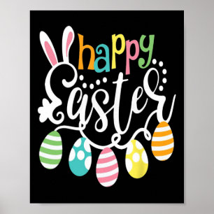 Fröhlicher Osterhase Kaninchen Gesicht Lustiger Os Poster