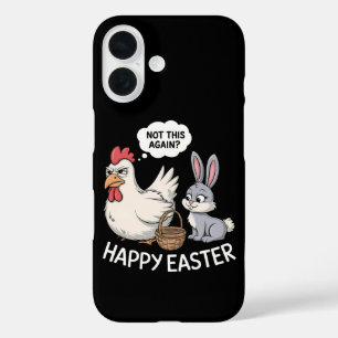 Fröhlicher Osterhase Kaninchen Huhn Nicht schon wi iPhone 16 Hülle