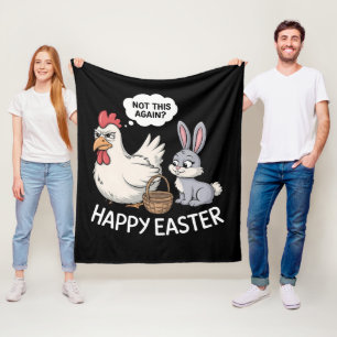 Fröhlicher Osterhase Kaninchen Huhn Nicht schon wi Fleecedecke