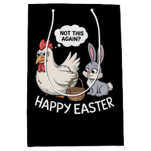 Fröhlicher Osterhase Kaninchen Huhn Nicht schon wi Mittlere Geschenktüte
