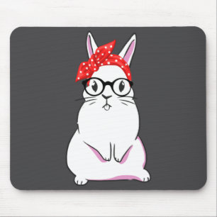 Fröhlicher Osterhase Kaninchen Stirnband mit Gles Mousepad