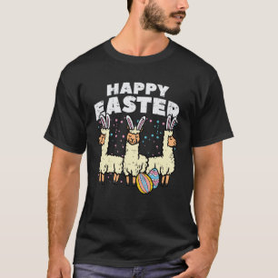 Fröhlicher Osterhase Lamas Süße Eiersuche Frühling T-Shirt