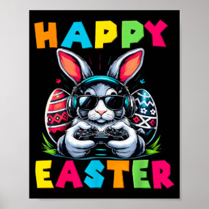 Fröhlicher Osterhase lustige Gaming Männer Frauen Poster