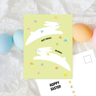 Fröhlicher Osterhase Moderne Minimal Ostergrüße Feiertagspostkarte