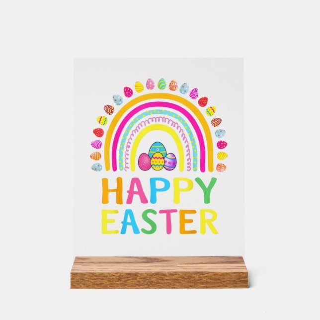Fröhlicher Osterhase Ostereier-Suche Ostern Frauen Acrylschild (Vorderseite)