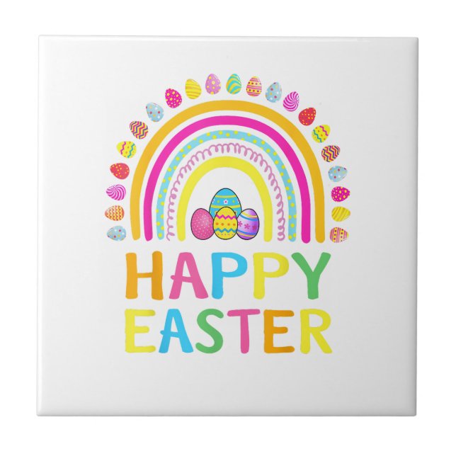 Fröhlicher Osterhase Ostereier-Suche Ostern Frauen Fliese (Vorderseite)