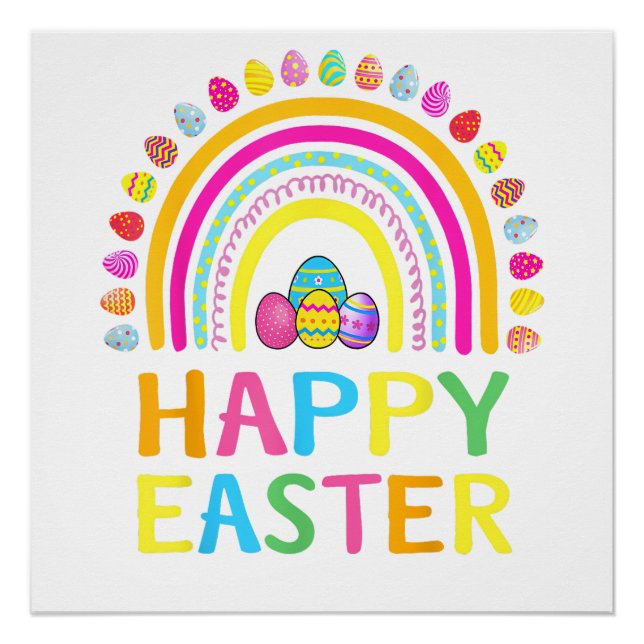 Fröhlicher Osterhase Ostereier-Suche Ostern Frauen Poster (Vorderseite)
