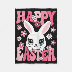 Fröhlicher Osterhase Osterhase Frauen Mädchen Kind Fleecedecke