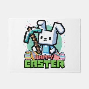 Fröhlicher Osterhase Pixel Game Gaming Gamer Junge Fußmatte
