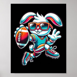 Fröhlicher Osterhase Quarterback Receiver Football Poster