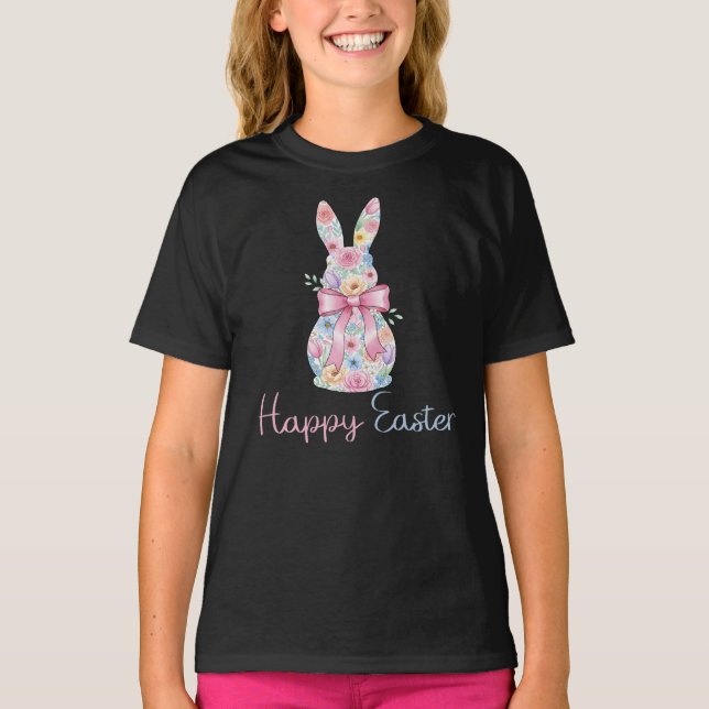 Fröhlicher Osterhase T-Shirt (Vorderseite)