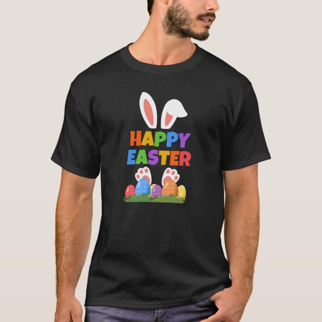 Fröhlicher Osterhase  T-Shirt (Vorderseite)