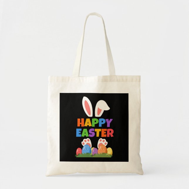 Fröhlicher Osterhase  Tragetasche (Vorne)