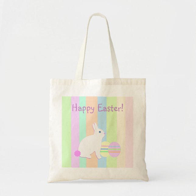 Fröhlicher Osterhase und Eier Tragetasche (Vorne)