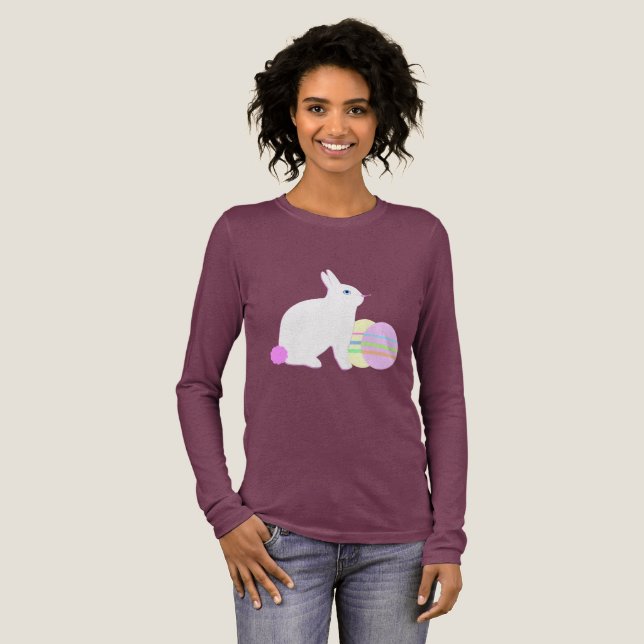 Fröhlicher Osterhase und Eier  Tri-Blend Shirt (Volle Vorderseite)