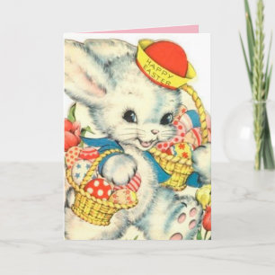 Fröhlicher Osterhase Vintage Nostalgische Karte