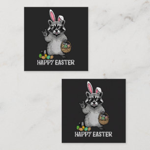 Fröhlicher Ostermasken-Waschbär-Hase Begleitkarte