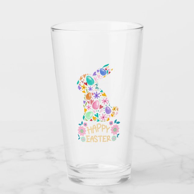 Fröhlicher Ostern Glas (Vorderseite)