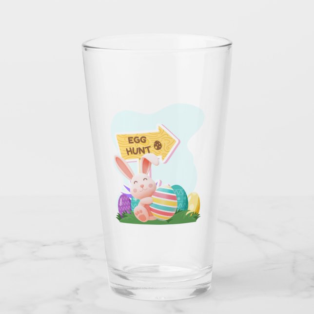 Fröhlicher Ostern Glas (Vorderseite)