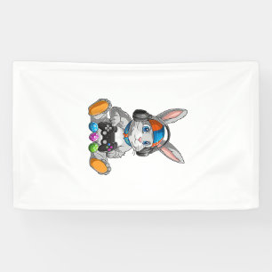 Fröhlicher Ostertag Hase Ei Lustige Jungen Mädchen Banner