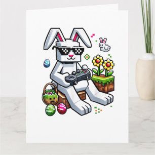 Fröhlicher Ostertag Hase Ei Videospiel für Jungen Dankeskarte