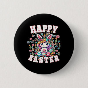 Fröhlicher Osthase Einhorn Ostern Hase Jungen Klei Button