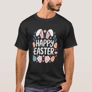Fröhlicher Osthase Hasengesicht Lustiger Ostertag T-Shirt