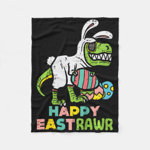 Fröhlicher Ostrawr Trex Osterhase Ei Lustiger Dino Fleecedecke