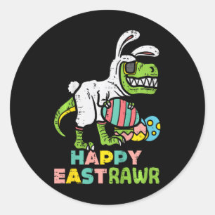 Fröhlicher Ostrawr Trex Osterhase Ei Lustiger Dino Runder Aufkleber