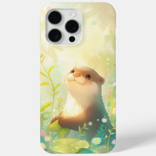 Fröhlicher Otter in einem regnerischen Blumenwunde Case-Mate iPhone Hülle