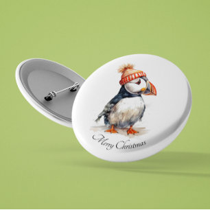 Fröhlicher Papageientaucher, individuell Button