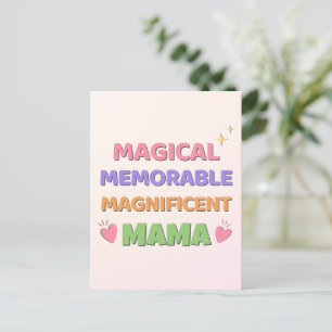 Fröhlicher Pastel Magical Mama Mother Day Feiertagspostkarte