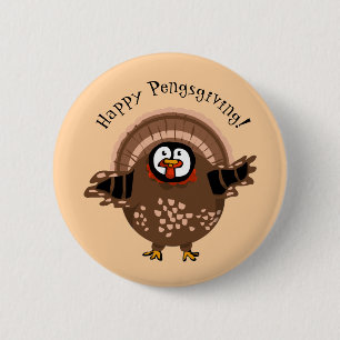 Fröhlicher PengsGiving Truthahn Button