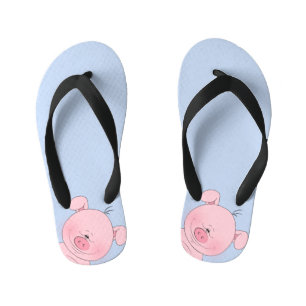 fröhlicher Pink Pig Cartoon Kinderbadesandalen