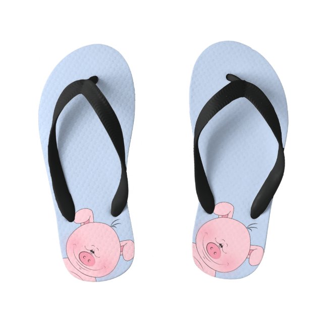 fröhlicher Pink Pig Cartoon Kinderbadesandalen (Fußbett)