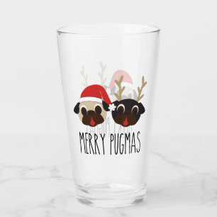 Fröhlicher Pugmas Mops Sankt u. Ren Glas