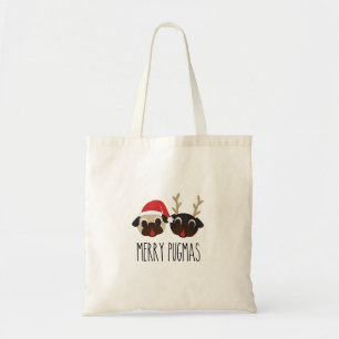 Fröhlicher Pugmas WeihnachtsMops - Sankt- u. Tragetasche