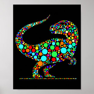 Fröhlicher Punkt-Tag Bunter Tüpfel-Dinosaurier Jun Poster