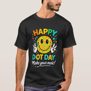 Fröhlicher Punkt-Tag-Lächeln-Gesicht-Bunt-Polka-Pu T-Shirt