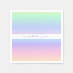 Fröhlicher Regenbogen Ombre Kinder Geburtstag Past Serviette