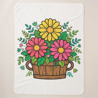 Fröhlicher Retro-Blumen-Holzpflanzkübel  Sherpadecke
