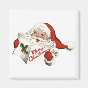 Fröhlicher Retro-Weihnachtsmann Magnet