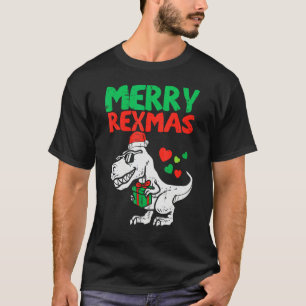 Fröhlicher Rexmas Weihnachtsmann Trex Dino Kleinki T-Shirt