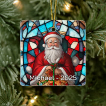Fröhlicher Santa-Glas-Effekt