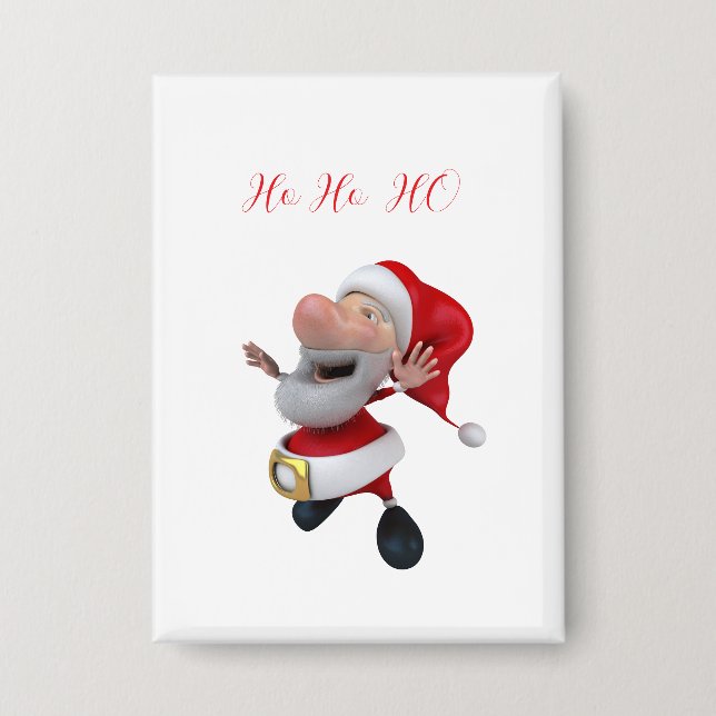 Fröhlicher Santa Ho Ho  Button (Vorderseite)