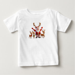Fröhlicher Santa und Freunde Baby T-shirt