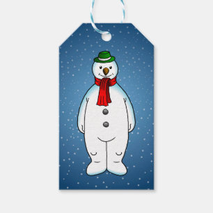 Fröhlicher Schneemann Geschenkanhänger
