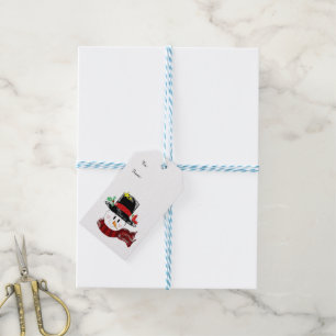 Fröhlicher Schneemann Geschenkanhänger