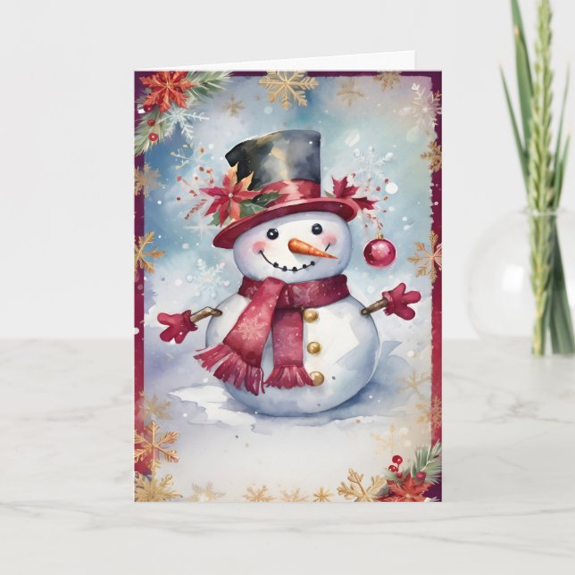 Fröhlicher Schneemann Weihnachten (Vorderseite)