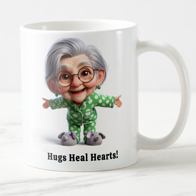 Fröhlicher Senior Citizen in gemütlicher Atmosphär Kaffeetasse (Von Creator hochgeladen)